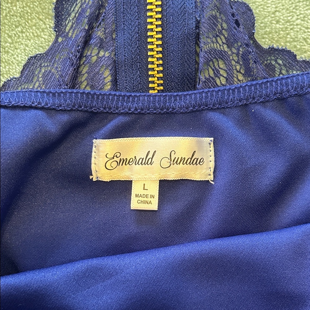 Emerald Sundae Royal Blue Asymmetrical Dress - Picture 6 of 11